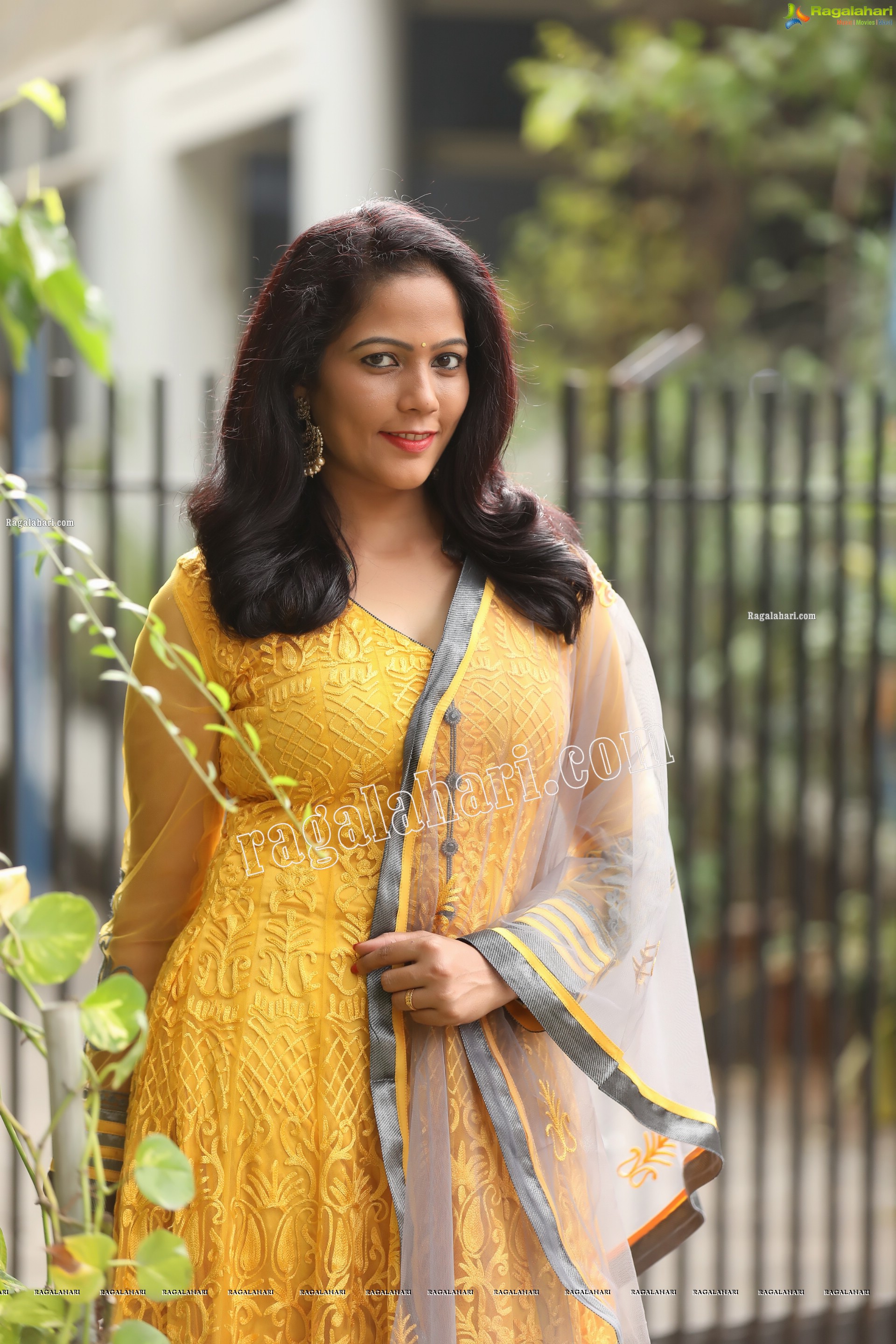 Shaik Faiza in Yellow Anarkali Suit, Exclusive Photo Shoot