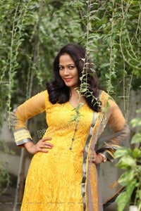 Shaik Faiza Exclusive Shoot in Yellow Anarkali Suit