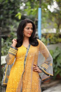 Shaik Faiza Exclusive Shoot in Yellow Anarkali Suit