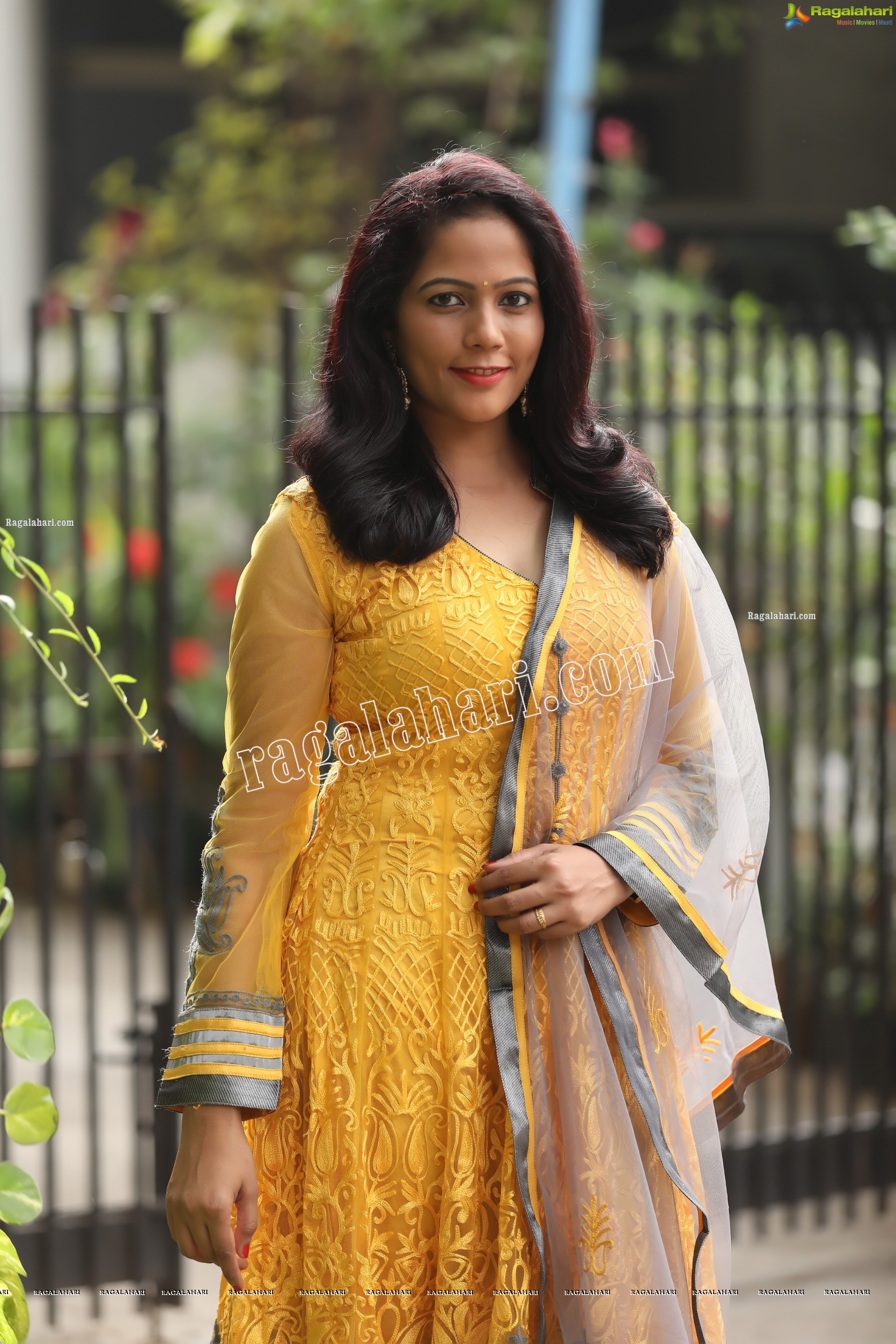 Shaik Faiza in Yellow Anarkali Suit, Exclusive Photo Shoot