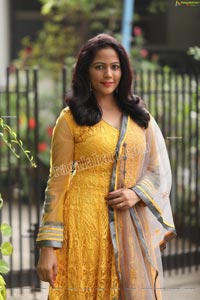 Shaik Faiza Exclusive Shoot in Yellow Anarkali Suit