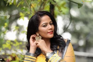 Shaik Faiza Exclusive Shoot in Yellow Anarkali Suit