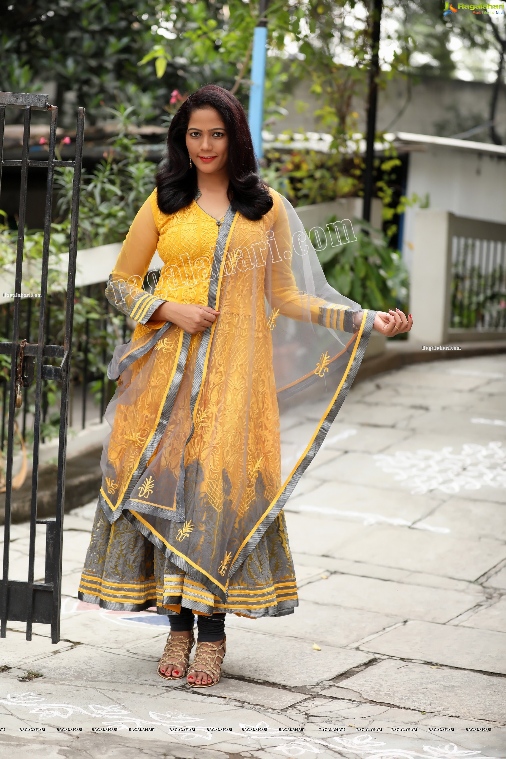 Shaik Faiza in Yellow Anarkali Suit, Exclusive Photo Shoot