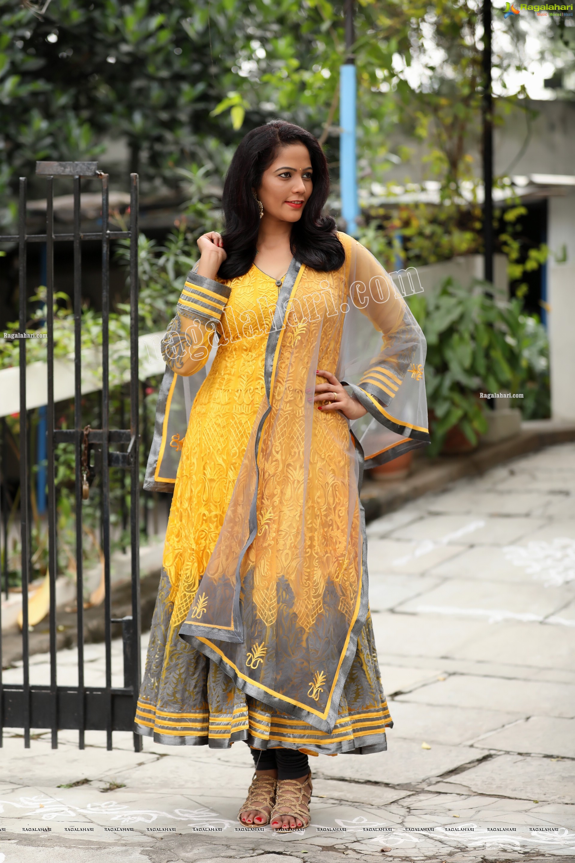 Shaik Faiza in Yellow Anarkali Suit, Exclusive Photo Shoot