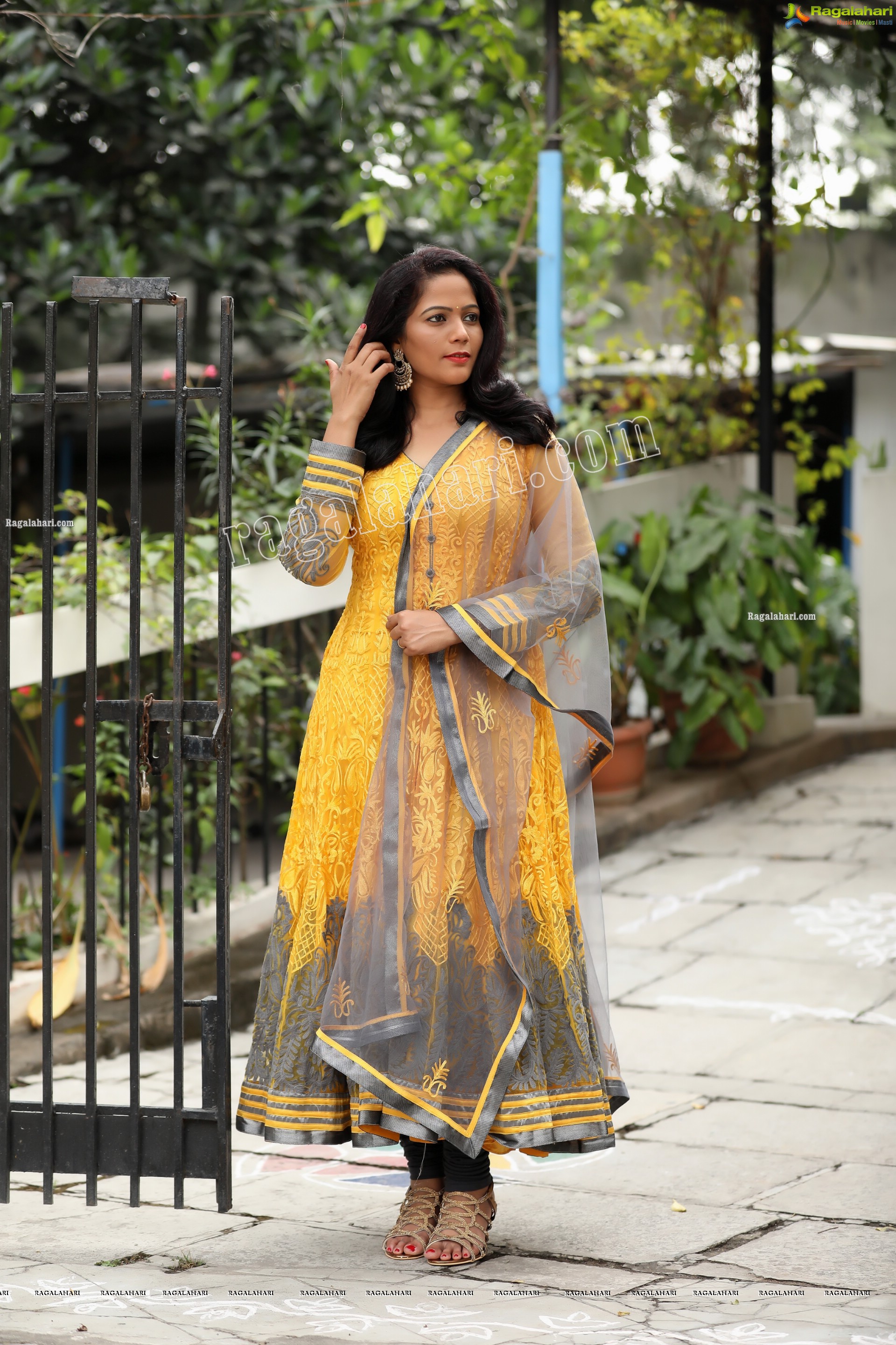 Shaik Faiza in Yellow Anarkali Suit, Exclusive Photo Shoot