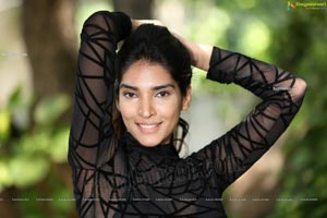 Supraja Narayan in Black Lace Top and Shorts