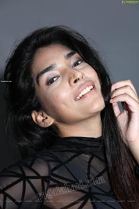 Supraja Narayan in Black Lace Top and Shorts