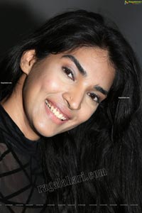 Supraja Narayan in Black Lace Top and Shorts