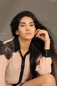 Supraja Narayan in Pastel Pink Shirt and Black Shorts