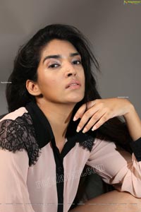 Supraja Narayan in Pastel Pink Shirt and Black Shorts