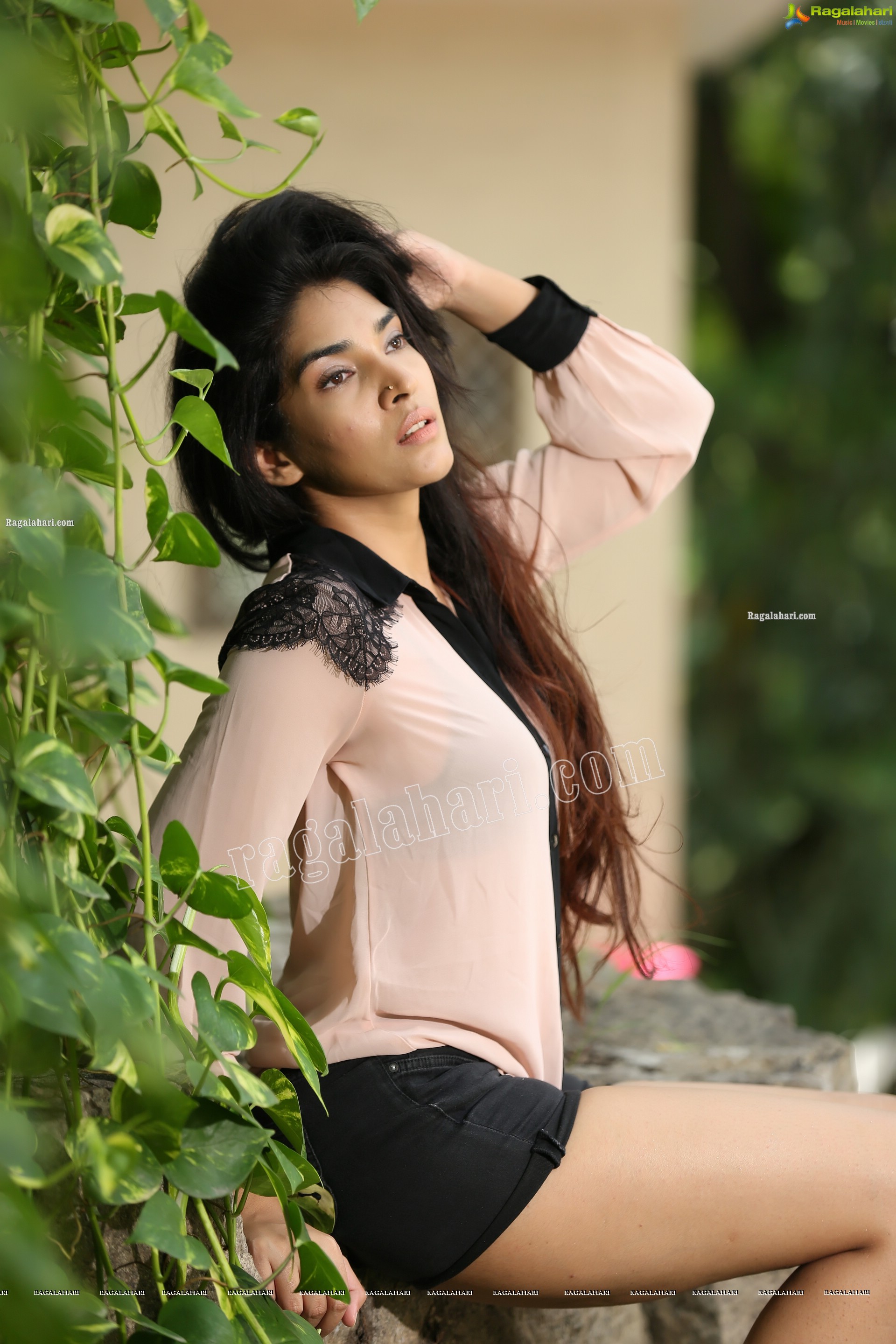 Supraja Narayan in Pastel Pink Shirt and Black Shorts, Exclusive Photo Shoot