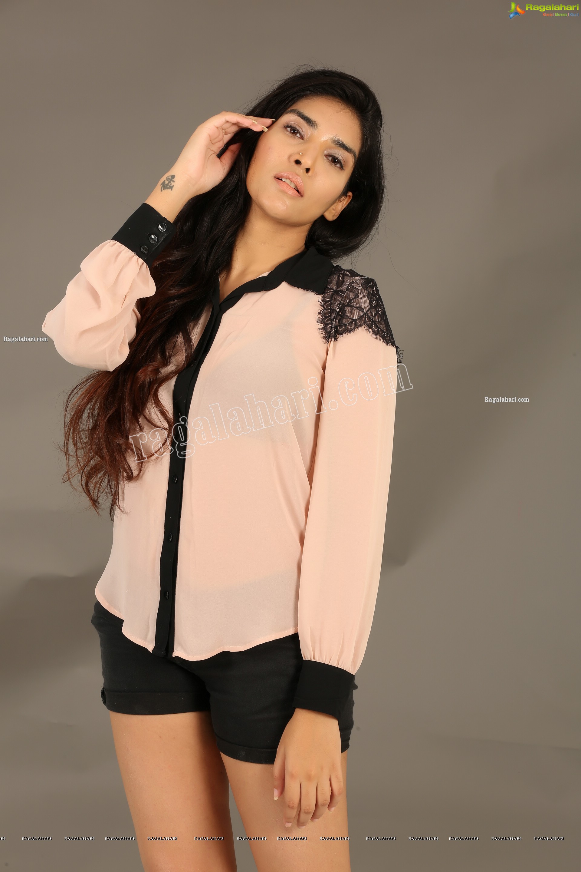 Supraja Narayan in Pastel Pink Shirt and Black Shorts, Exclusive Photo Shoot