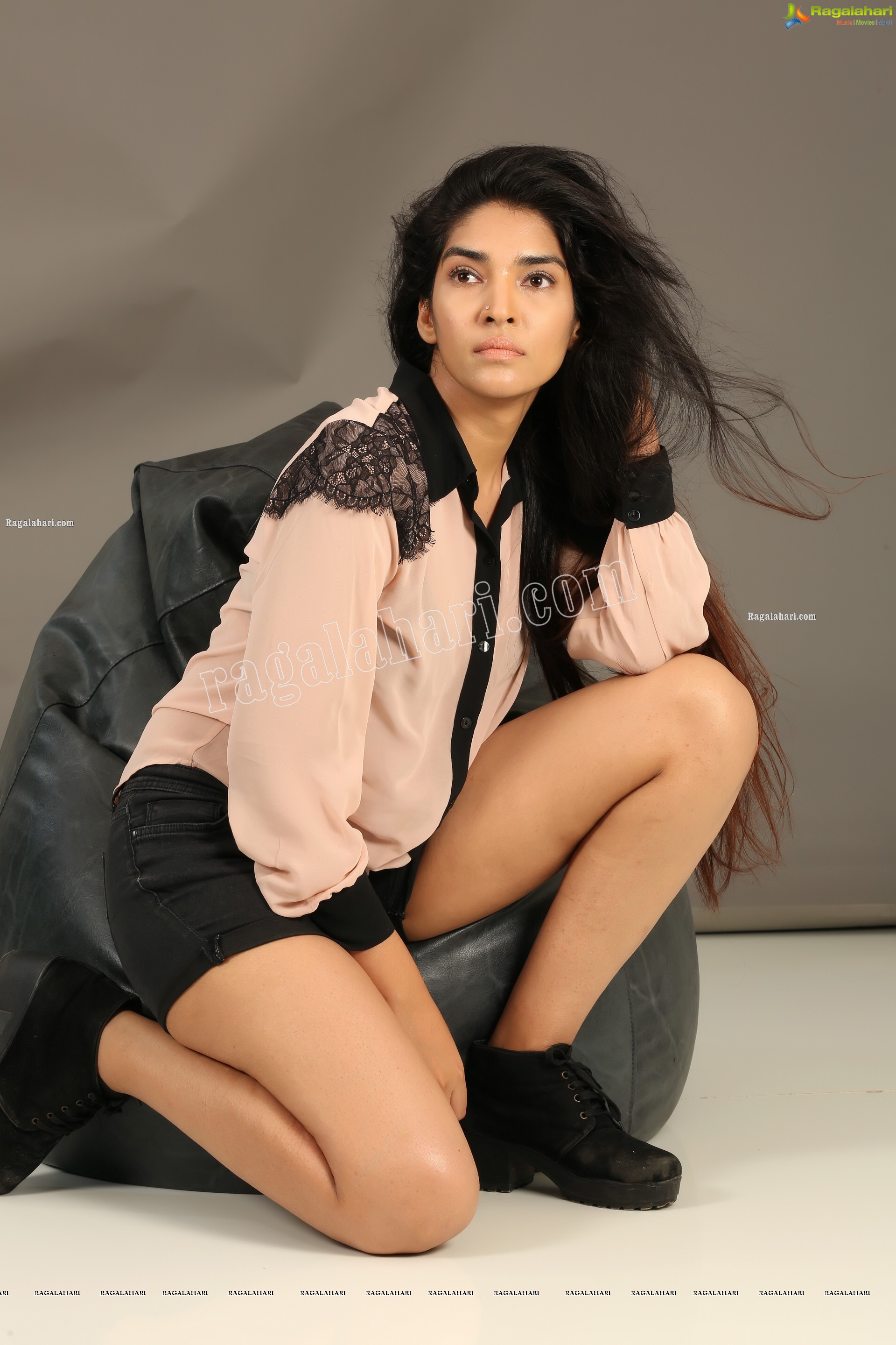 Supraja Narayan in Pastel Pink Shirt and Black Shorts, Exclusive Photo Shoot