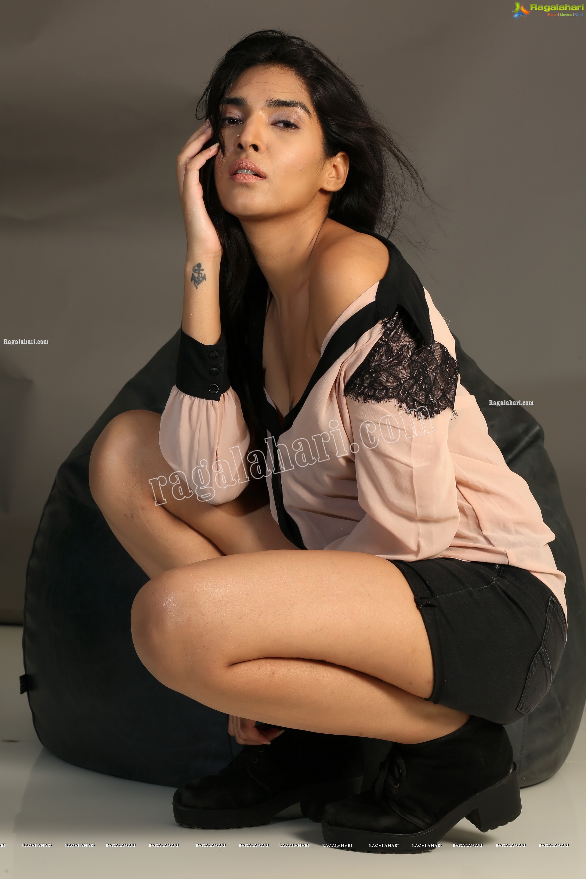 Supraja Narayan in Pastel Pink Shirt and Black Shorts, Exclusive Photo Shoot