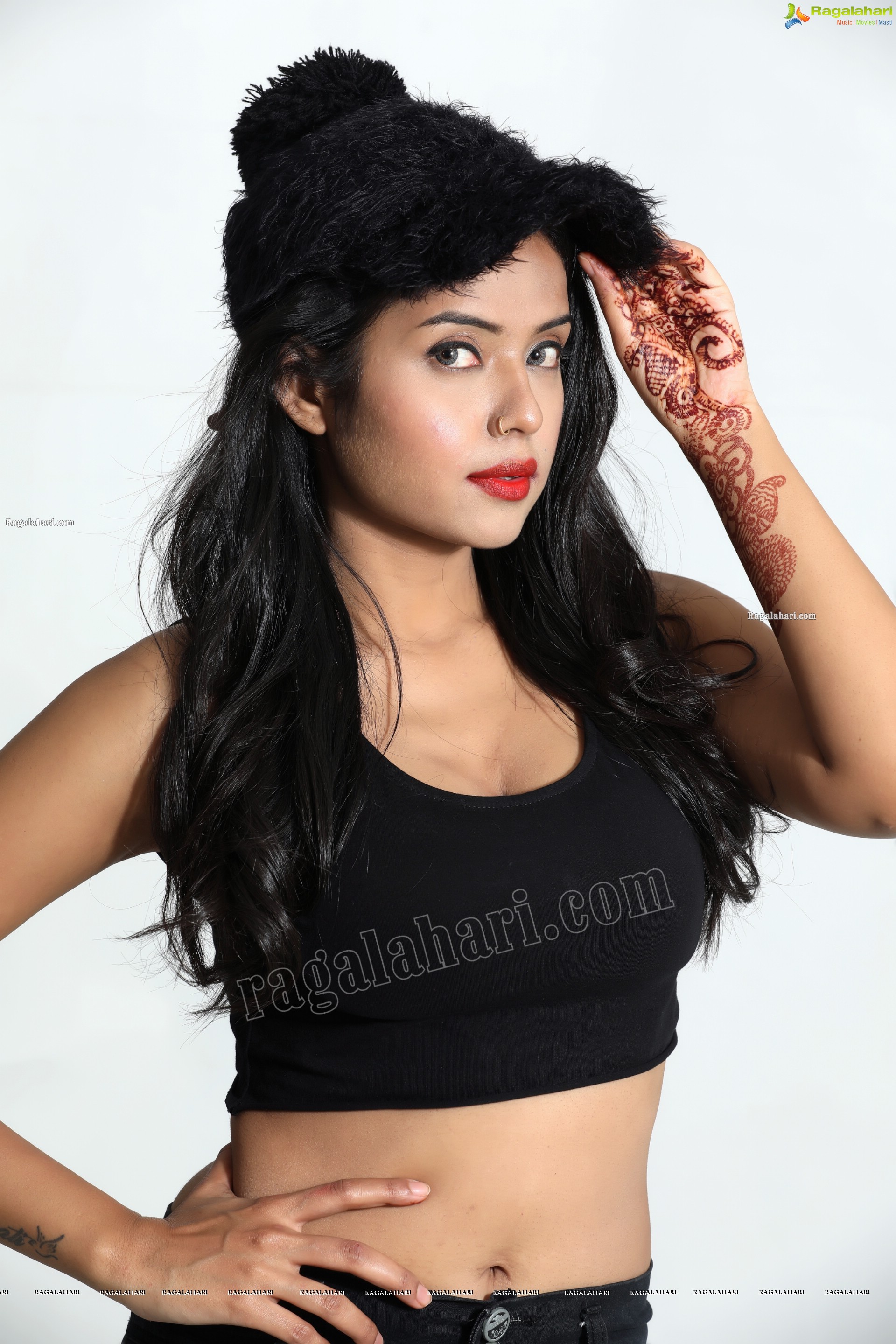 Swati Mandal in Black Crop Top and Ripped Jeans Exclusive Photo Shoot