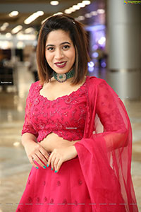 Ananya Tanu in Red Ornate Lehenga