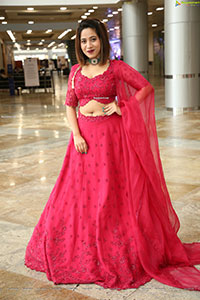 Ananya Tanu in Red Ornate Lehenga