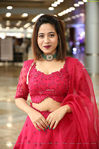 Ananya Tanu in Red Ornate Lehenga