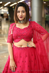 Ananya Tanu in Red Ornate Lehenga