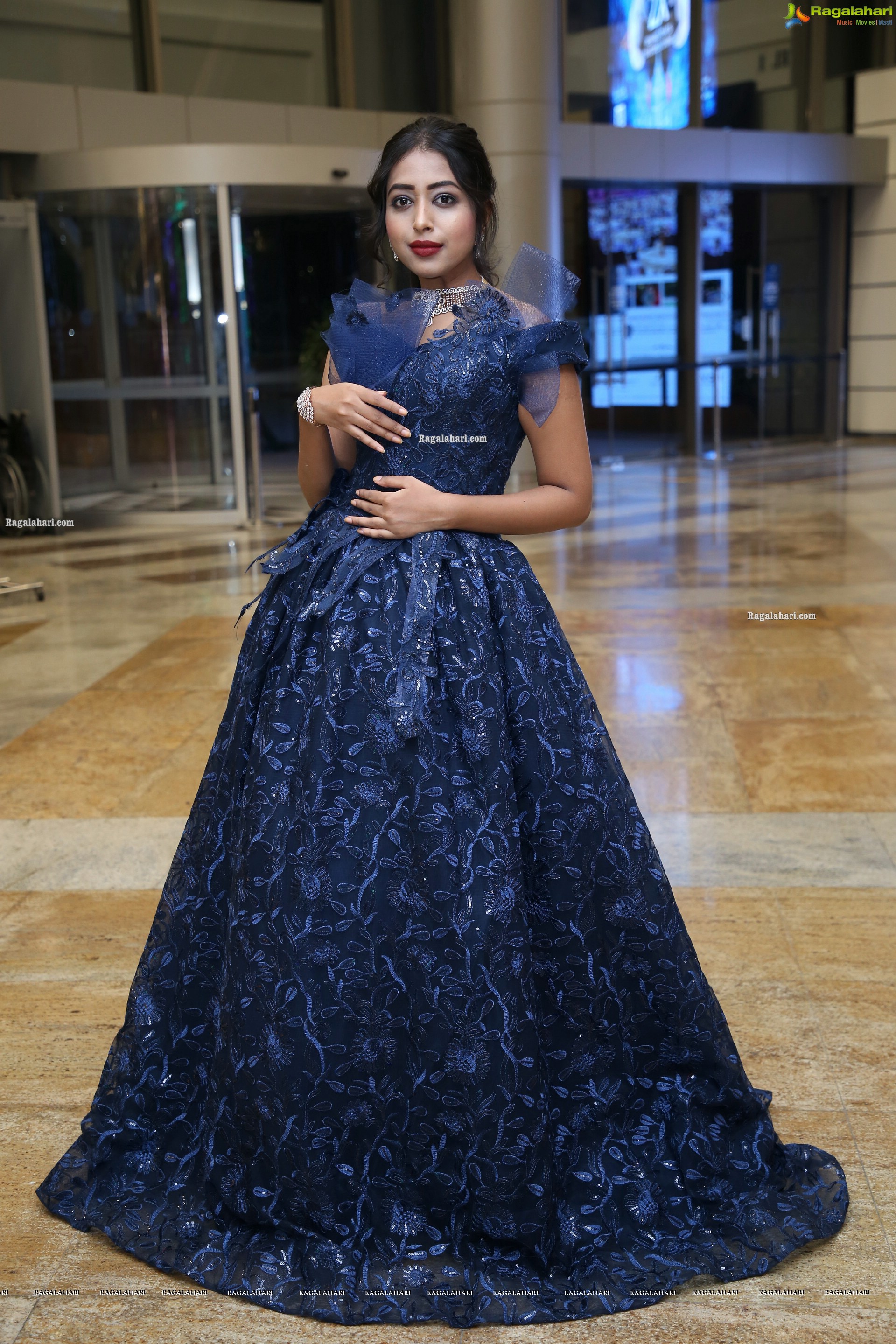 Rittika Chakraborty in Navy Blue designer Dress, HD Photo Gallery