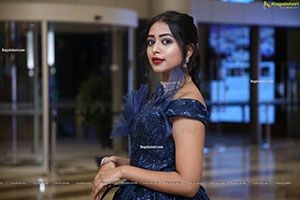 Rittika Chakraborty in Navy Blue designer Dress