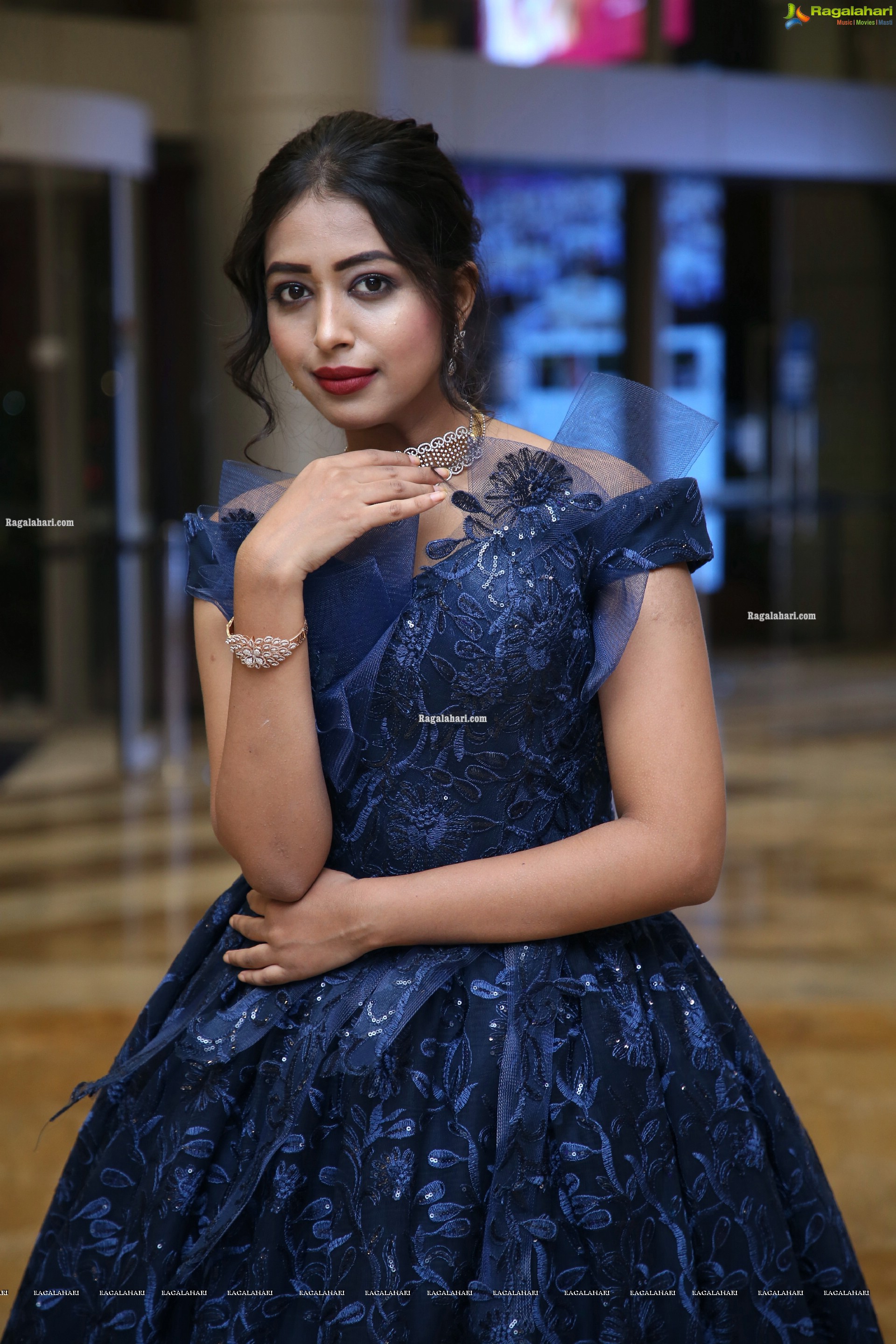 Rittika Chakraborty in Navy Blue designer Dress, HD Photo Gallery