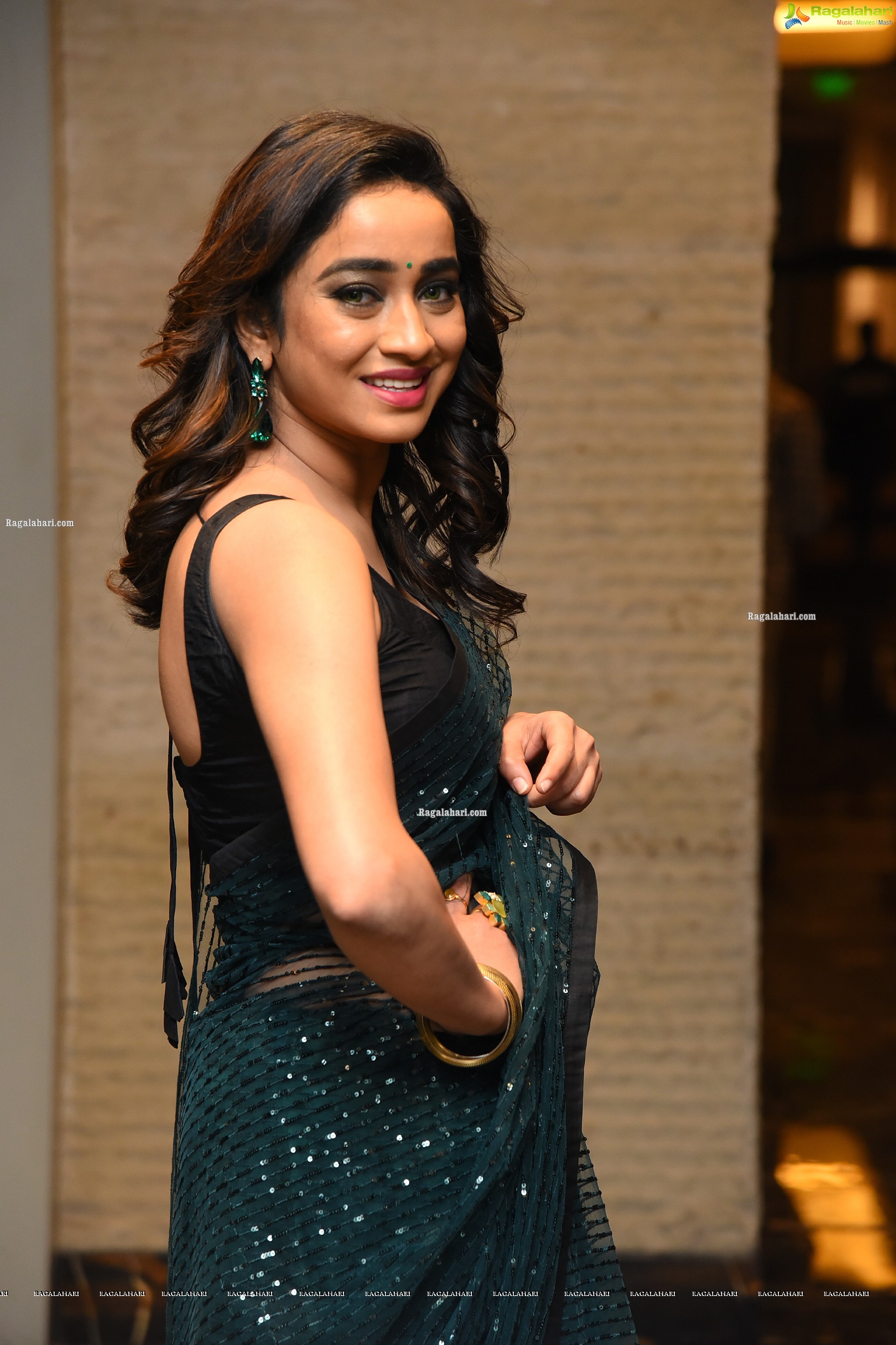 Vindhya Vishaka at Kurup Movie Pre Release Event, HD Photo Gallery