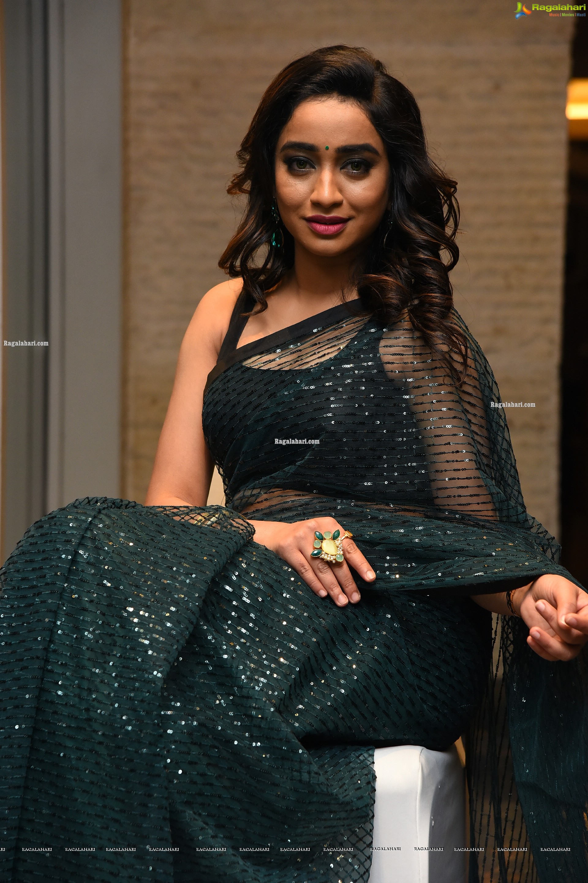 Vindhya Vishaka at Kurup Movie Pre Release Event, HD Photo Gallery