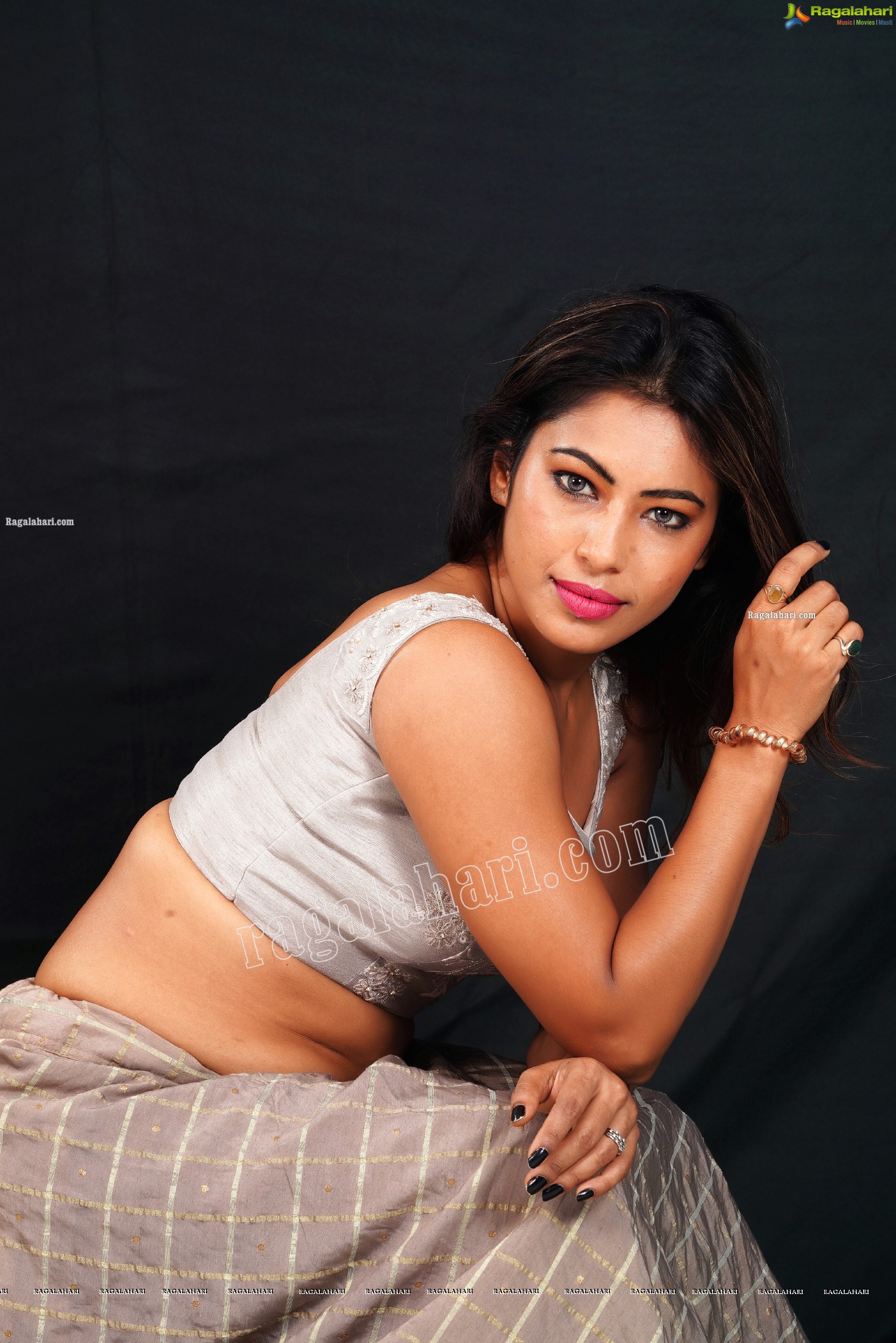 Ankita Bhattacharya in Gray Lehenga and Crop Top, Exclusive Photoshoot