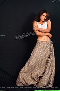 Ankita Bharadwaj in Gray Lehenga and Crop Top