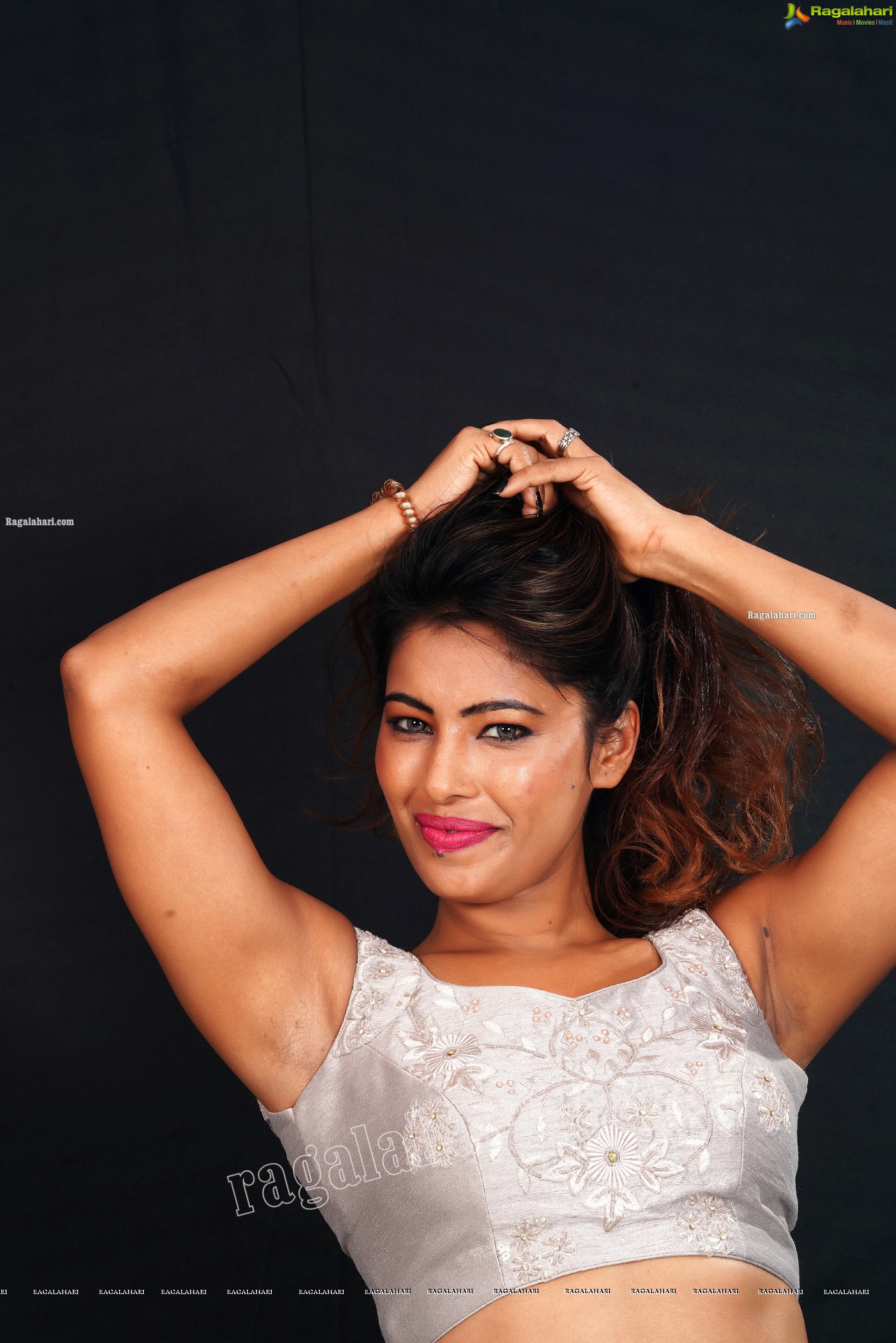 Ankita Bhattacharya in Gray Lehenga and Crop Top, Exclusive Photoshoot