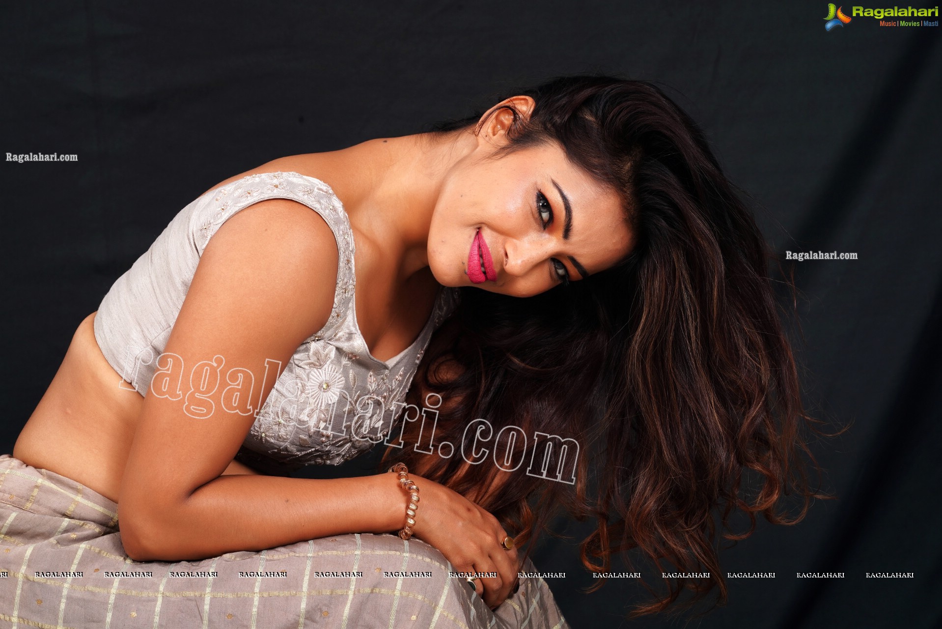 Ankita Bhattacharya in Gray Lehenga and Crop Top, Exclusive Photoshoot