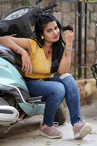 Anusha Venugopal in Yellow Crop Top and Jeans