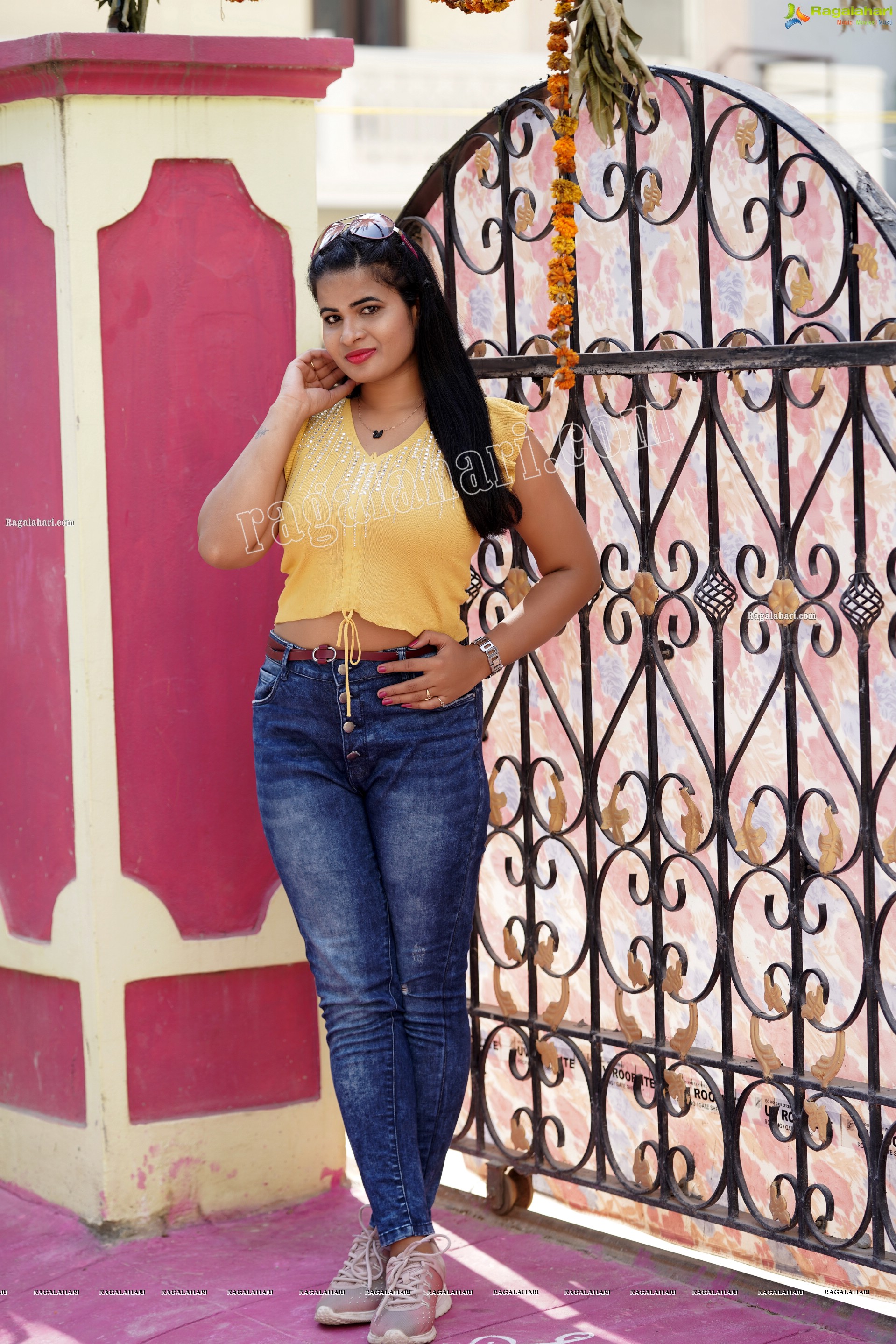 Anusha Venugopal in Yellow Crop Top and Jeans, Exclusive Photoshoot