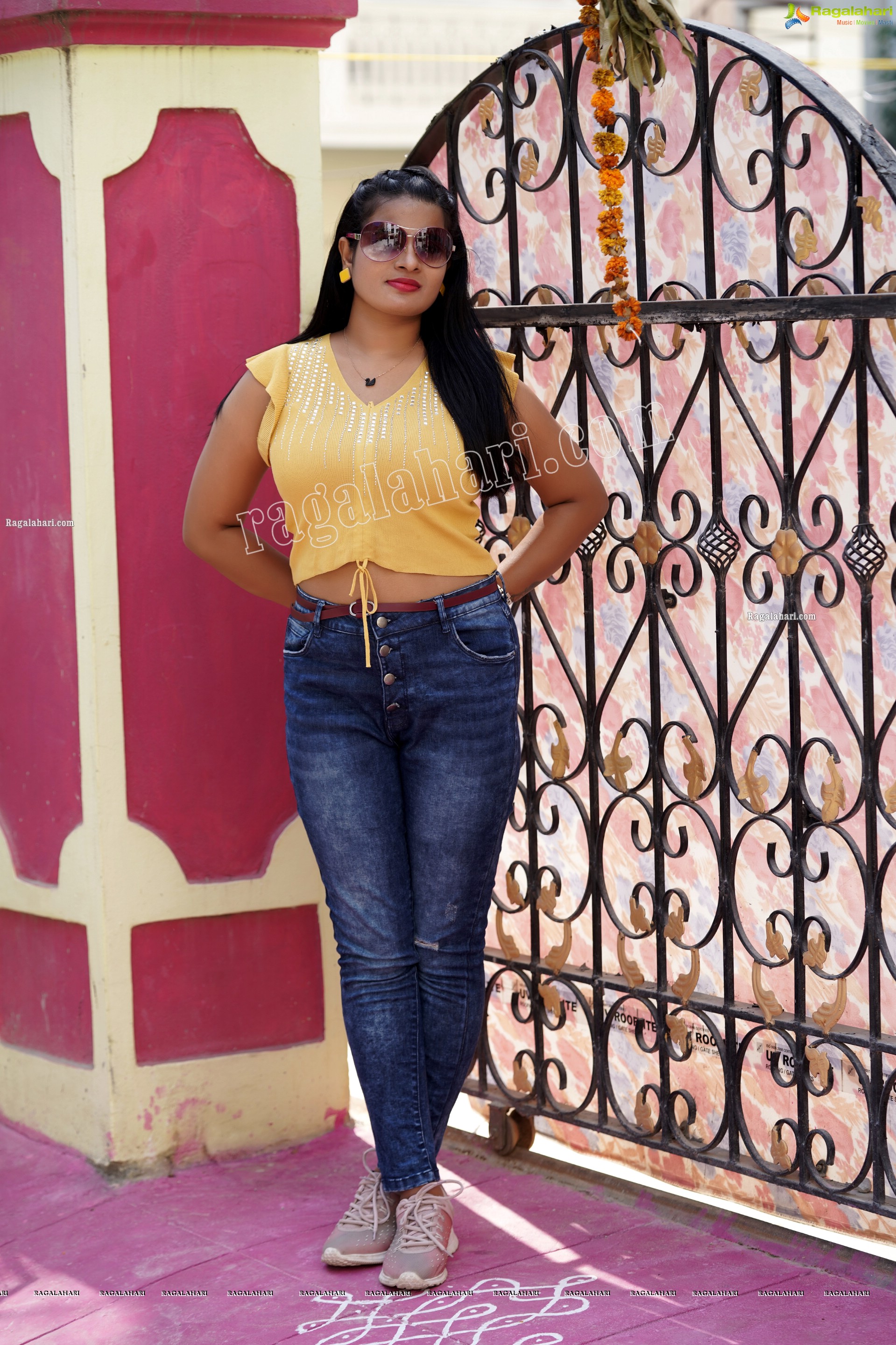 Anusha Venugopal in Yellow Crop Top and Jeans, Exclusive Photoshoot