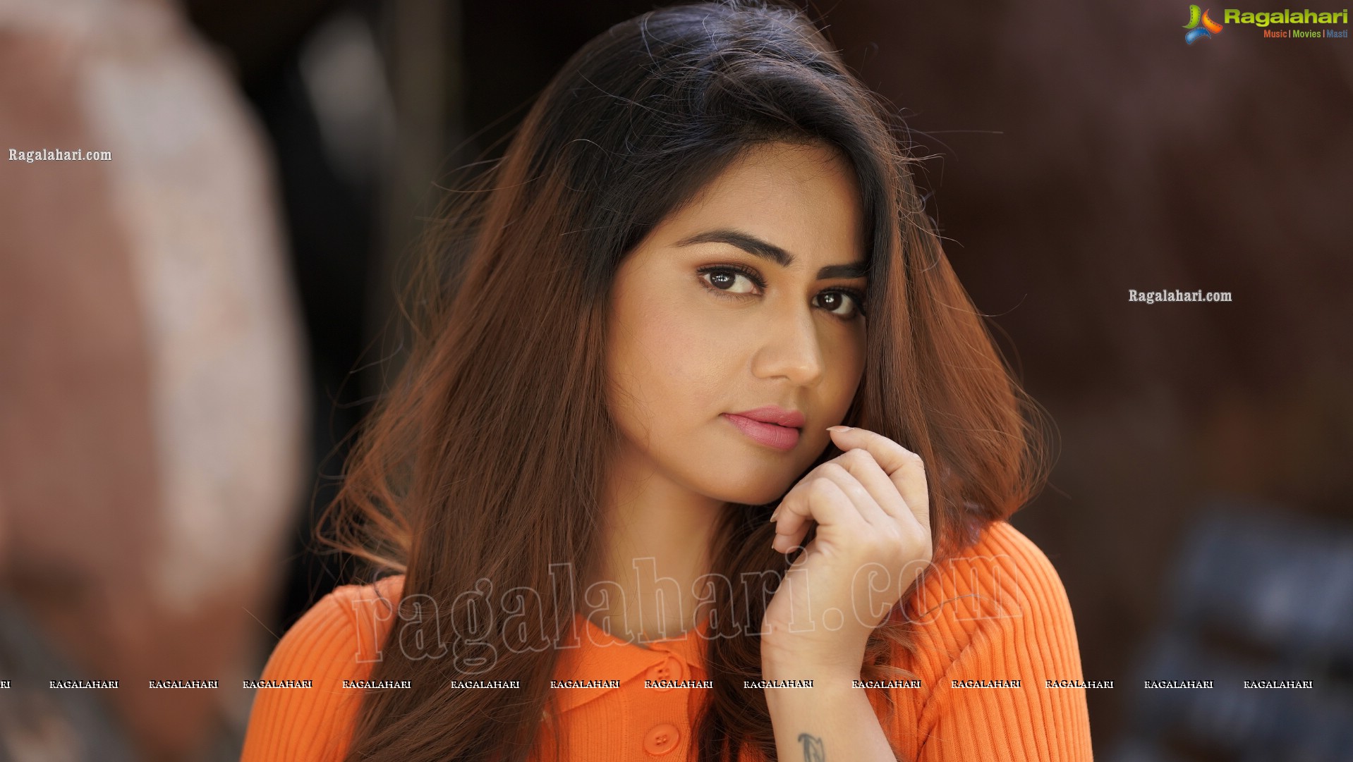 Aparnna Mallik in Orange Button Half Placket Crop Top and Shorts, Exclusive Photoshoot