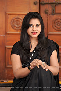 Divya Kottakota Exclusive Shoot in Black Ruffle Saree