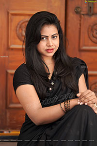 Divya Kottakota Exclusive Shoot in Black Ruffle Saree