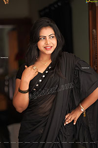 Divya Kottakota Exclusive Shoot in Black Ruffle Saree