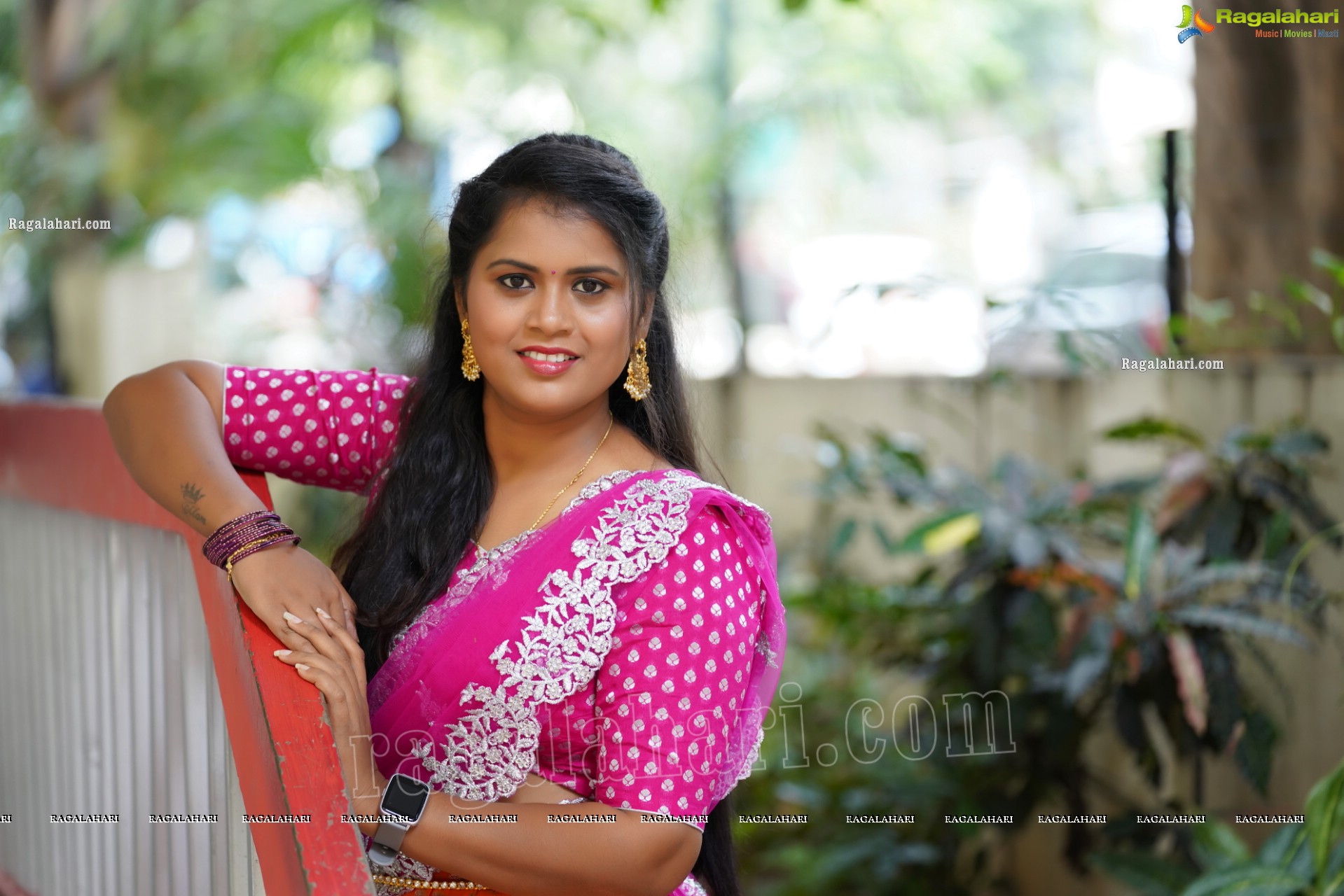 Gowthami Chitti in Pink and Orange Lehenga Choli, Exclusive Photoshoot