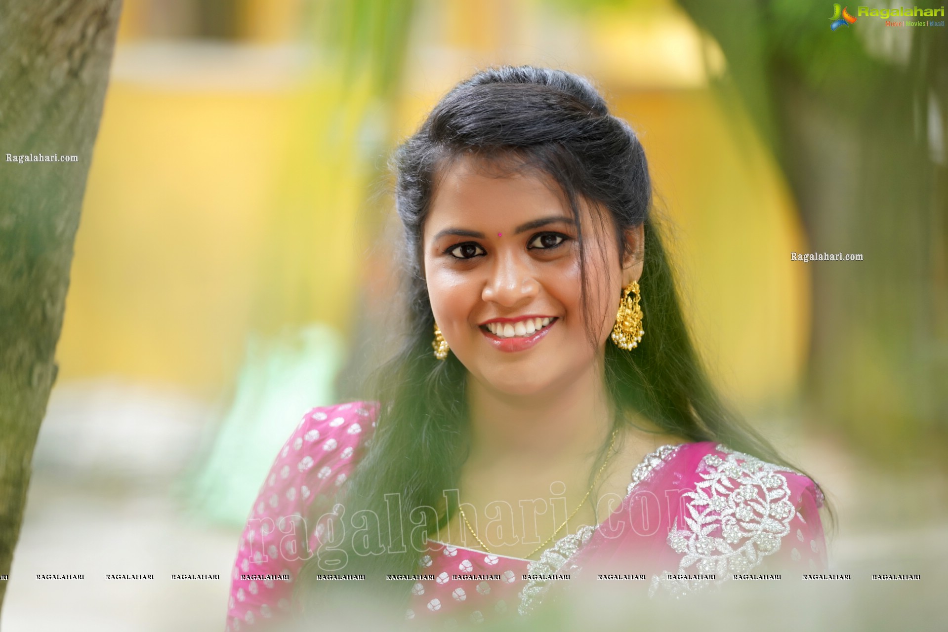 Gowthami Chitti in Pink and Orange Lehenga Choli, Exclusive Photoshoot