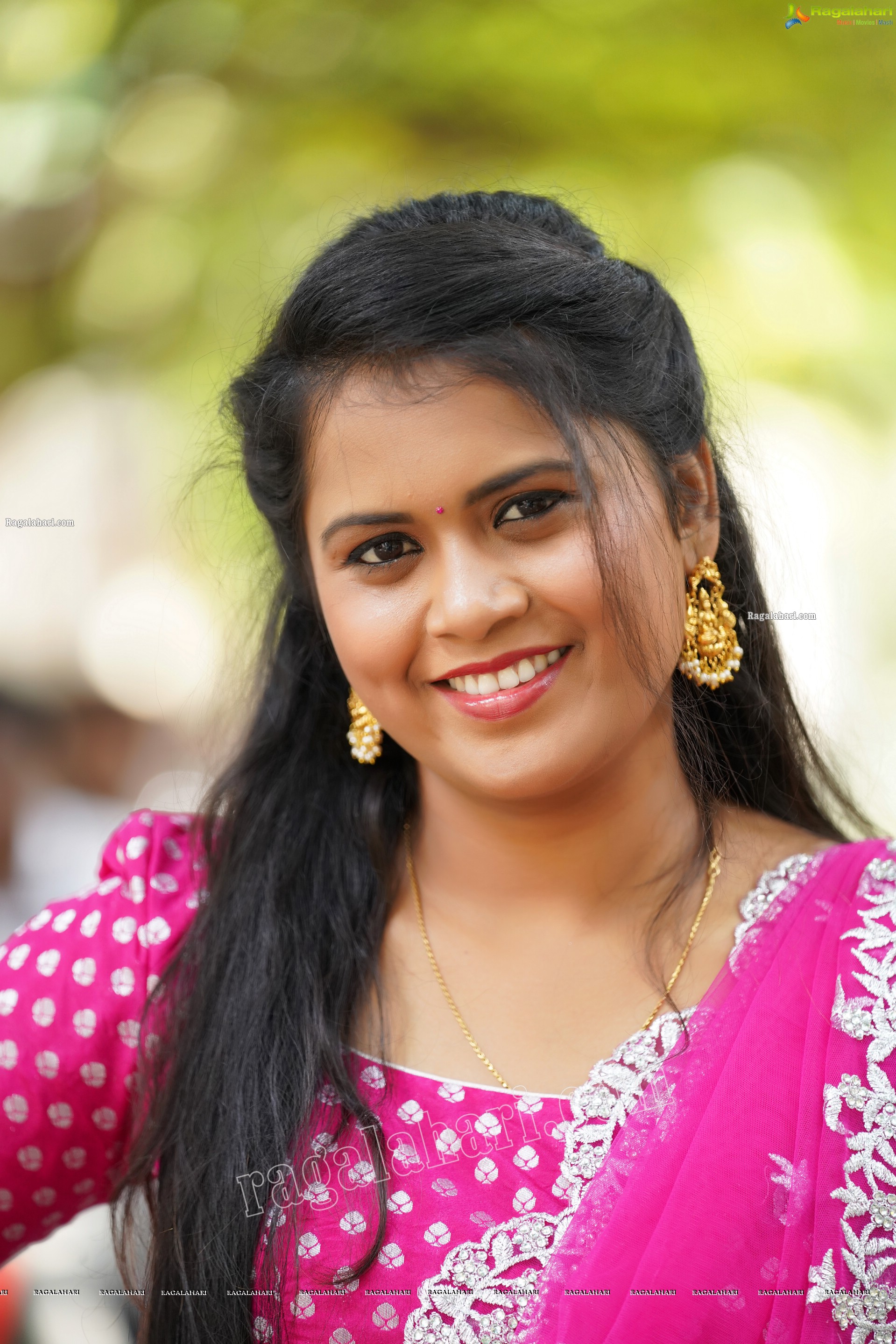 Gowthami Chitti in Pink and Orange Lehenga Choli, Exclusive Photoshoot