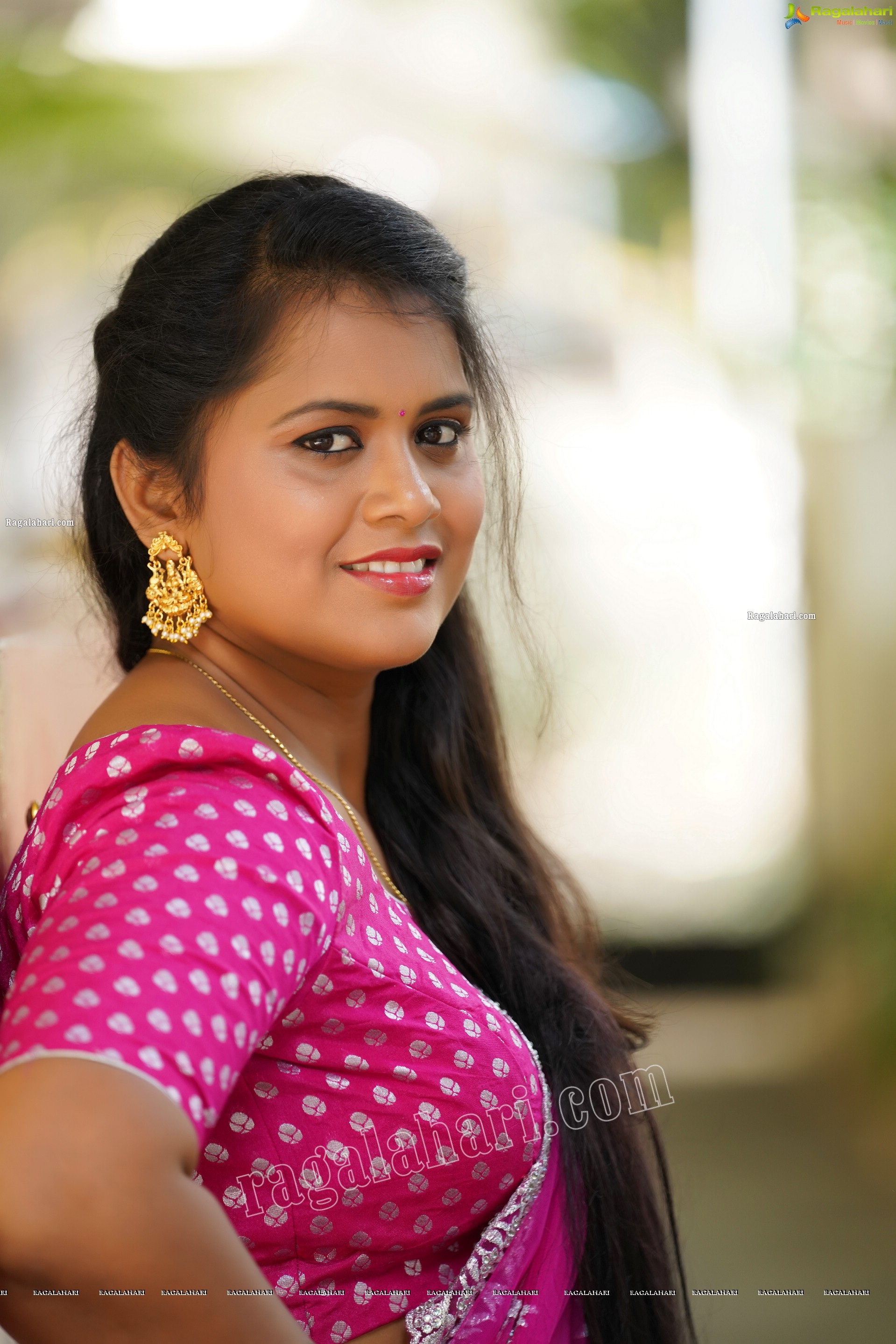 Gowthami Chitti in Pink and Orange Lehenga Choli, Exclusive Photoshoot