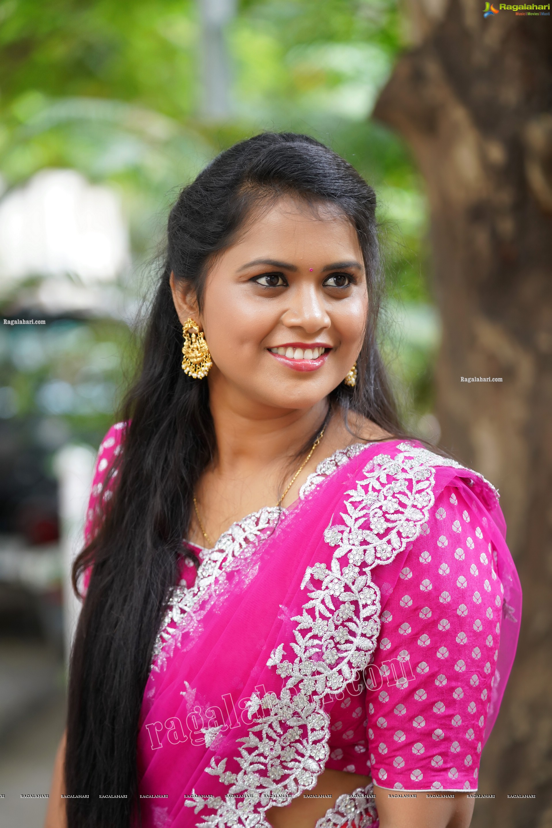 Gowthami Chitti in Pink and Orange Lehenga Choli, Exclusive Photoshoot