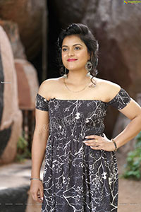 Richa Kalra in Dark Gray Off Shoulder Maxi Dress