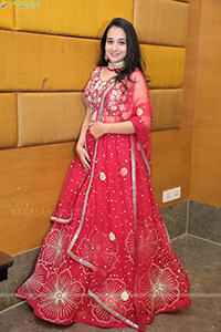 Bhuvaneshwari in Red Lehenga Choli