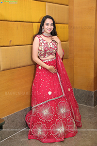 Bhuvaneshwari in Red Lehenga Choli