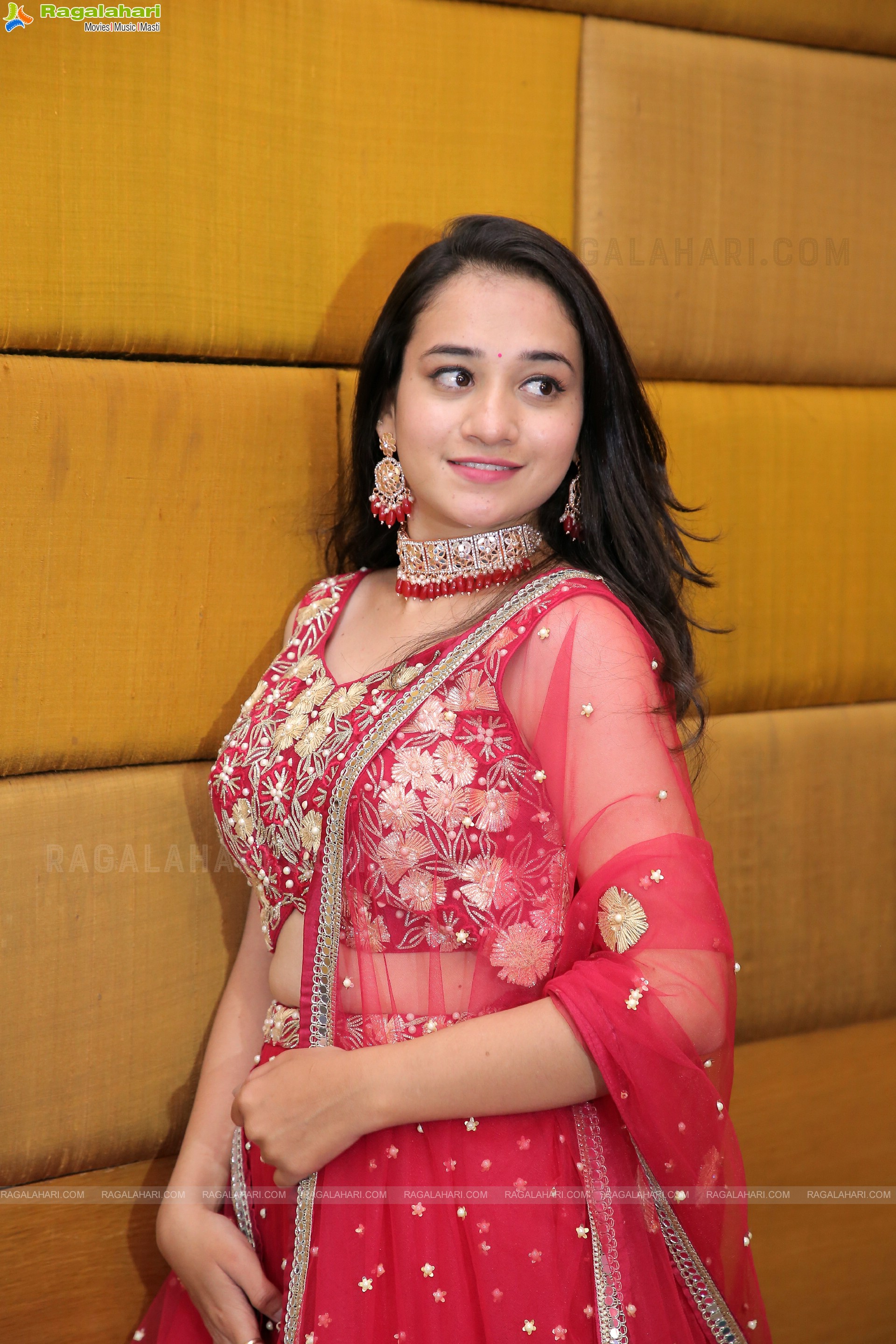 Bhuvaneshwari in Red Lehenga Choli, HD Photo Gallery