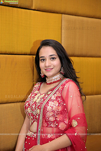 Bhuvaneshwari in Red Lehenga Choli