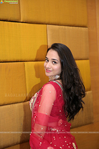 Bhuvaneshwari in Red Lehenga Choli